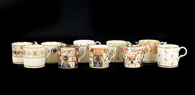 Lot 43 - THREE DERBY COFFEE CANS IN IMARI DECORATION CIRCA 1810 AND SEVEN OTHERS