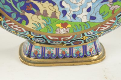 Lot 97 - A PAIR OF CHINESE CLOISONNE ENAMEL MOON FLASKS