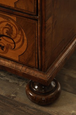 Lot 1265 - A WILLIAM AND MARY MARQUETRY AND FIGURED WALNUT CHEST OF DRAWERS