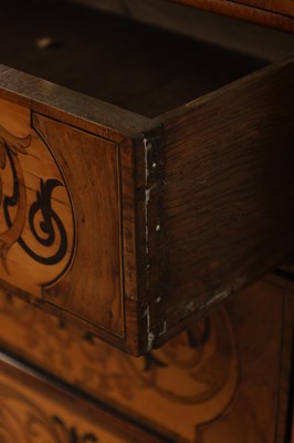 Lot 1265 - A WILLIAM AND MARY MARQUETRY AND FIGURED WALNUT CHEST OF DRAWERS