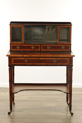 Lot 1269 - A GEORGE III INLAID MAHOGANY WRITING TABLE