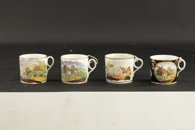 Lot A COLLECTION OF FOUR EARLY 19TH CENTURY NEW HALL COFFEE CANS