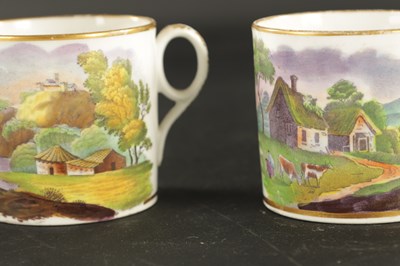 Lot A COLLECTION OF FOUR EARLY 19TH CENTURY NEW HALL COFFEE CANS