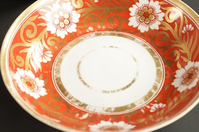 Lot 58 - A SPODE COFFEE CAN AND SAUCER TOGETHER WITH FOUR COFFEE CANS