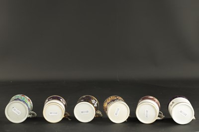 Lot 228 - A COLLECTION OF SIX PORCELAIN COFFEE CANS