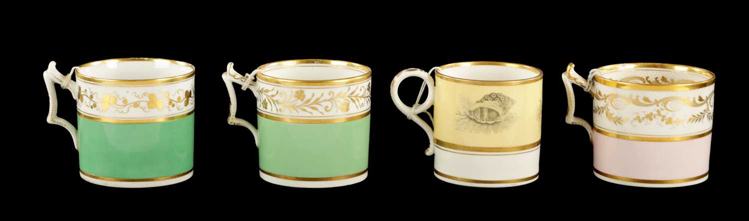 Lot 375 - A COLLECTION OF FOUR FLIGHT BARR AND BARR WORCESTER COFFEE CANS CIRCA 1810