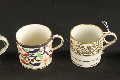Lot 130 - A COLLECTION OF FOUR WORCESTER COFFEE CANS, THREE OTHER ENGLISH COFFEE CANS AND NEW HALL CUP