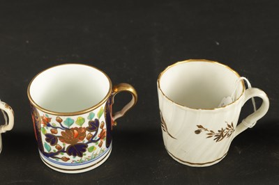 Lot 130 - A COLLECTION OF FOUR WORCESTER COFFEE CANS, THREE OTHER ENGLISH COFFEE CANS AND NEW HALL CUP