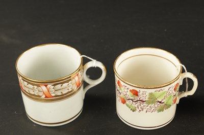 Lot 130 - A COLLECTION OF FOUR WORCESTER COFFEE CANS, THREE OTHER ENGLISH COFFEE CANS AND NEW HALL CUP