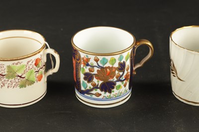 Lot 130 - A COLLECTION OF FOUR WORCESTER COFFEE CANS, THREE OTHER ENGLISH COFFEE CANS AND NEW HALL CUP