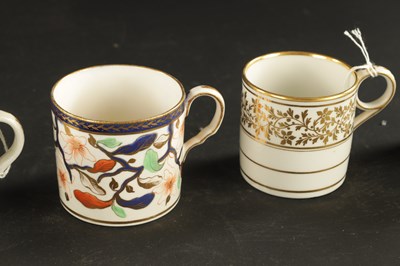Lot 130 - A COLLECTION OF FOUR WORCESTER COFFEE CANS, THREE OTHER ENGLISH COFFEE CANS AND NEW HALL CUP