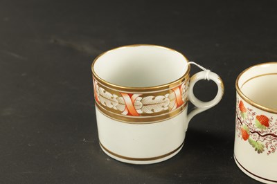 Lot 130 - A COLLECTION OF FOUR WORCESTER COFFEE CANS, THREE OTHER ENGLISH COFFEE CANS AND NEW HALL CUP