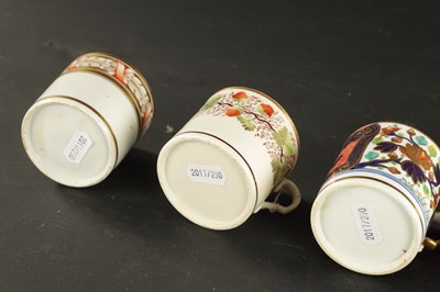 Lot 130 - A COLLECTION OF FOUR WORCESTER COFFEE CANS, THREE OTHER ENGLISH COFFEE CANS AND NEW HALL CUP