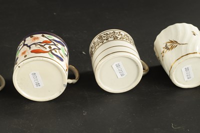 Lot 130 - A COLLECTION OF FOUR WORCESTER COFFEE CANS, THREE OTHER ENGLISH COFFEE CANS AND NEW HALL CUP