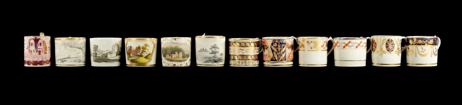 Lot 203 - TWO RIDGEWAY PORCELAIN COFFEE CANS CIRCA 1820