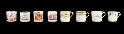 Lot 320 - EIGHT ENGLISH PORCELAIN COFFEE CANS CIRCA 1810