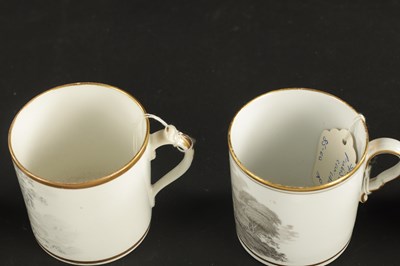 Lot 30 - TWO SPODE COFFEE CANS, TWO MILES MASON COFFEE CANS, ONE COALPORT AND ONLE RIDGEWAY CIRCA 1810