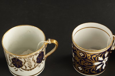 Lot 30 - TWO SPODE COFFEE CANS, TWO MILES MASON COFFEE CANS, ONE COALPORT AND ONLE RIDGEWAY CIRCA 1810