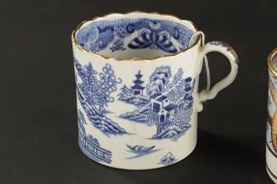 Lot 30 - TWO SPODE COFFEE CANS, TWO MILES MASON COFFEE CANS, ONE COALPORT AND ONLE RIDGEWAY CIRCA 1810