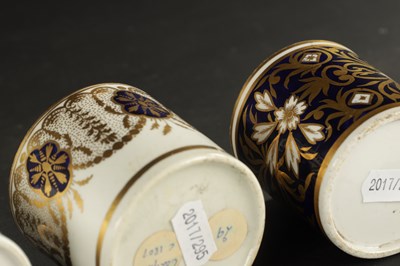 Lot 30 - TWO SPODE COFFEE CANS, TWO MILES MASON COFFEE CANS, ONE COALPORT AND ONLE RIDGEWAY CIRCA 1810