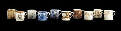 Lot 193 - TEN VARIOUS ENGLISH PORCELAIN COFFEE CANS CIRCA 1810