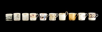 Lot 230 - A COLLECTION OF TEN VARIOUS ENGLISH PORCELAIN COFFEE CANS CIRCA 1810