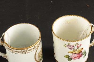 Lot 208 - A SEVRES COFFEE CAN CIRCA 1770 TOGETHER WITH A PARIS PORCELAIN COFFEE CAN CIRCA 1810