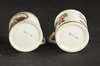 Lot 208 - A SEVRES COFFEE CAN CIRCA 1770 TOGETHER WITH A PARIS PORCELAIN COFFEE CAN CIRCA 1810