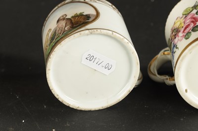 Lot 208 - A SEVRES COFFEE CAN CIRCA 1770 TOGETHER WITH A PARIS PORCELAIN COFFEE CAN CIRCA 1810