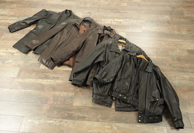 Lot 750 - A COLLECTION OF FIVE VINTAGE LEATHER BIKER JACKETS