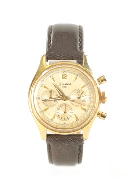 Lot 359 - A GENTLEMAN'S 1950’S LEMANIA 105 GOLD PLATED CHRONOGRAPH WRISTWATCH