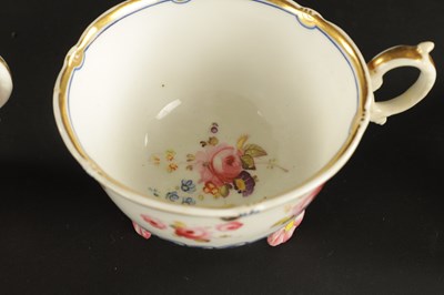 Lot 165 - A RARE RIDGEWAY CUP AND SAUCER ON PETAL FEET CIRCA 1830, TOGETHER WITH A SINGLE CUP