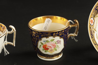 Lot 53 - A SPODE LONDON SHAPE CUP AND SAUCER PAINTED WITH FLOWERS CIRCA 1815 TOGETHER WITH ANOTHER