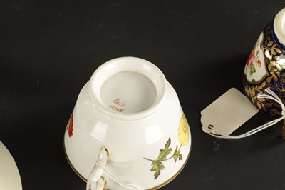 Lot 53 - A SPODE LONDON SHAPE CUP AND SAUCER PAINTED WITH FLOWERS CIRCA 1815 TOGETHER WITH ANOTHER