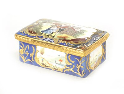 Lot 241 - A 19TH CENTURY FRENCH ENAMEL AND GILT METAL MOUNTED BOX