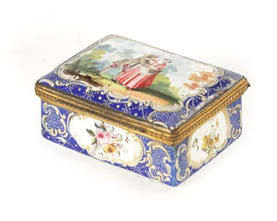 Lot 257 - A 19TH CENTURY FRENCH ENAMEL AND GILT METAL MOUNTED BOX