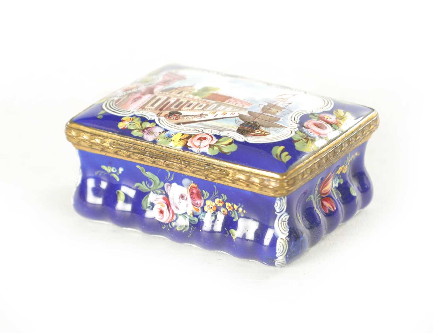 Lot 236 - A 19TH CENTURY FRENCH ENAMEL AND GILT METAL MOUNTED BOX