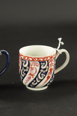 Lot 97 - THREE WORCESTER PORCELAIN COFFEE CUPS CIRCA 1770