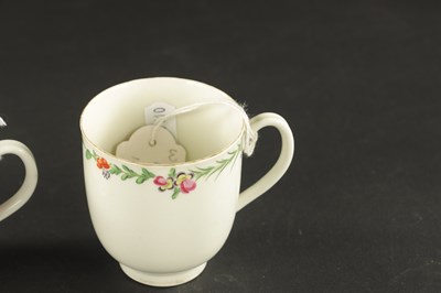 Lot 97 - THREE WORCESTER PORCELAIN COFFEE CUPS CIRCA 1770
