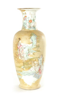 Lot 149 - A 19TH CENTURY CHINESE PORCELAIN RESTORED AND OVERPAINTED VASE/LAMP