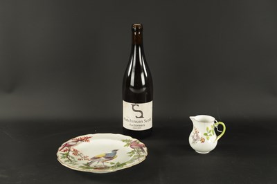 Lot 400 - A RARE CHELSEA PORCELAIN SPARROW BEAK CREAM JUG CIRCA 1755, together with A CHELSEA PORCELAIN PLATE PAINTED WITH EXOTIC BIRDS CIRCA 1760