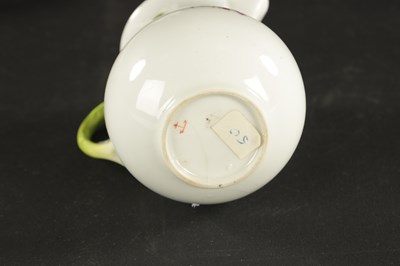 Lot 400 - A RARE CHELSEA PORCELAIN SPARROW BEAK CREAM JUG CIRCA 1755, together with A CHELSEA PORCELAIN PLATE PAINTED WITH EXOTIC BIRDS CIRCA 1760