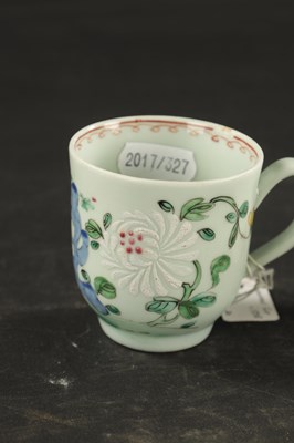 Lot 358 - A RICHARD CHAFFERS LIVERPOOL COFFEE CUP CIRCA 1760, PHILIP CHRISTIAN COFFEE CUP CIRCA 1760 AND A PENNINGTONS LIVERPOOL COFFEE CUP 1765