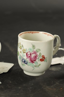 Lot 358 - A RICHARD CHAFFERS LIVERPOOL COFFEE CUP CIRCA 1760, PHILIP CHRISTIAN COFFEE CUP CIRCA 1760 AND A PENNINGTONS LIVERPOOL COFFEE CUP 1765