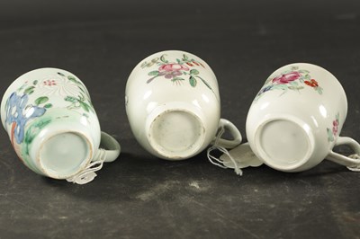 Lot 358 - A RICHARD CHAFFERS LIVERPOOL COFFEE CUP CIRCA 1760, PHILIP CHRISTIAN COFFEE CUP CIRCA 1760 AND A PENNINGTONS LIVERPOOL COFFEE CUP 1765