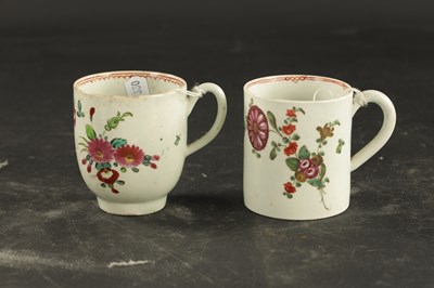 Lot 227 - A MID 18TH CENTURY BOW PORCELAIN COFFEE CAN AND CUP