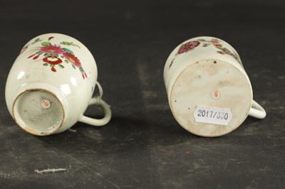 Lot 227 - A MID 18TH CENTURY BOW PORCELAIN COFFEE CAN AND CUP