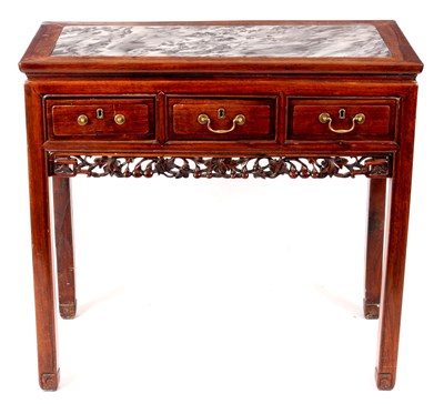 Lot 940 - AN 18TH CENTURY ANGLO CHINESE HARDWOOD SIDE...