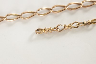 Lot 238 - A 9CT ROSE GOLD BRACELET AND THREE 9CT GOLD CLASPS