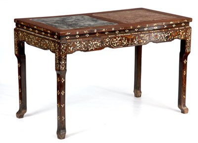 Lot 941 - A 19TH CENTURY CHINESE HARDWOOD MOTHER OF...